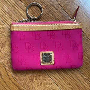 Dooney & Bourke Fuchsia Pouch with Gold Accents